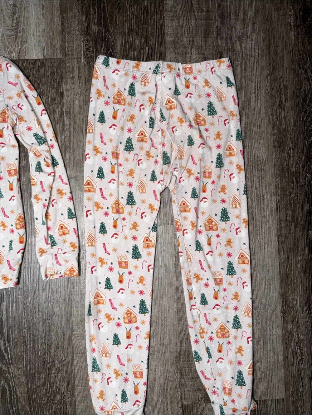 Sweet Bamboo Kids Grey Christmas Santa’s Cookies  Pajama Set- Size 6